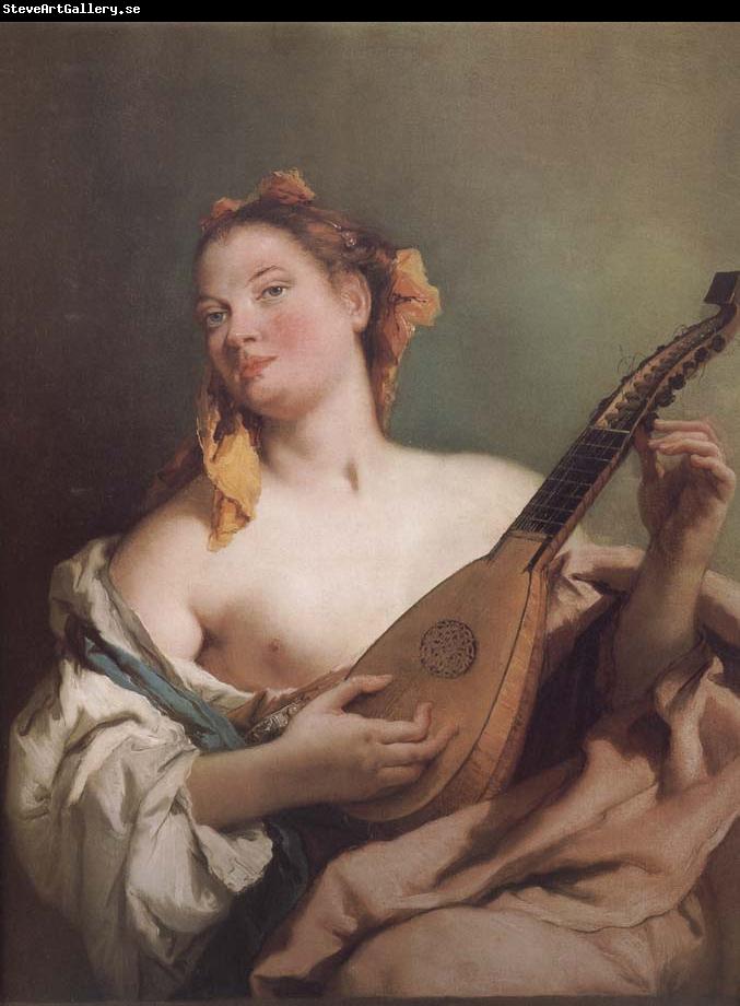 Giovanni Battista Tiepolo Mandolin played the young woman